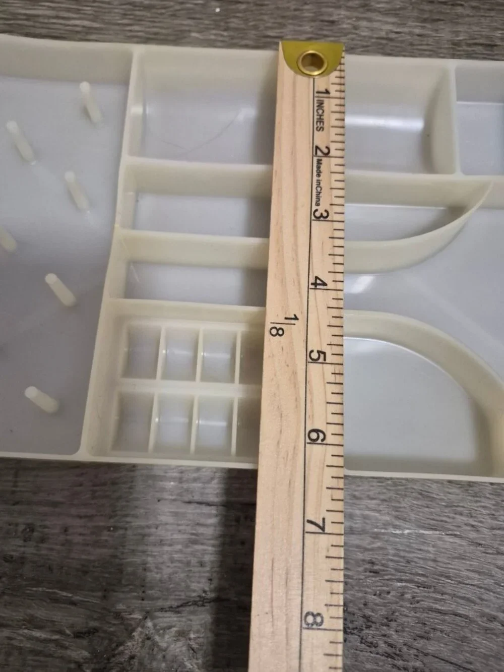 White Plastic Sewing Organizer Tray With Multiple Compartments Vintage